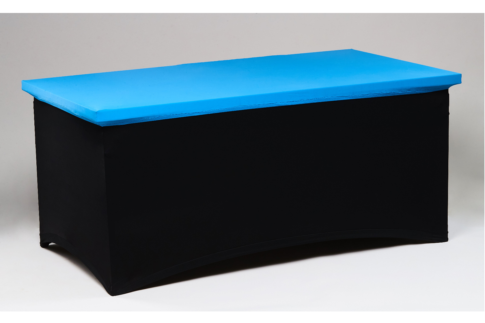 Fekete spandex táblaasztal huzat 160x80/90 cm+dell kék kupak